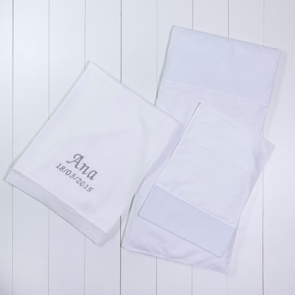 Manta fio tricot colchenete travesseiro carrinho branca presente personalizado bebe comprar