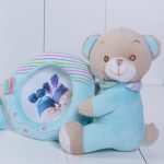 Porta-retrato urso personalizado azul menino bebe comprar (e)