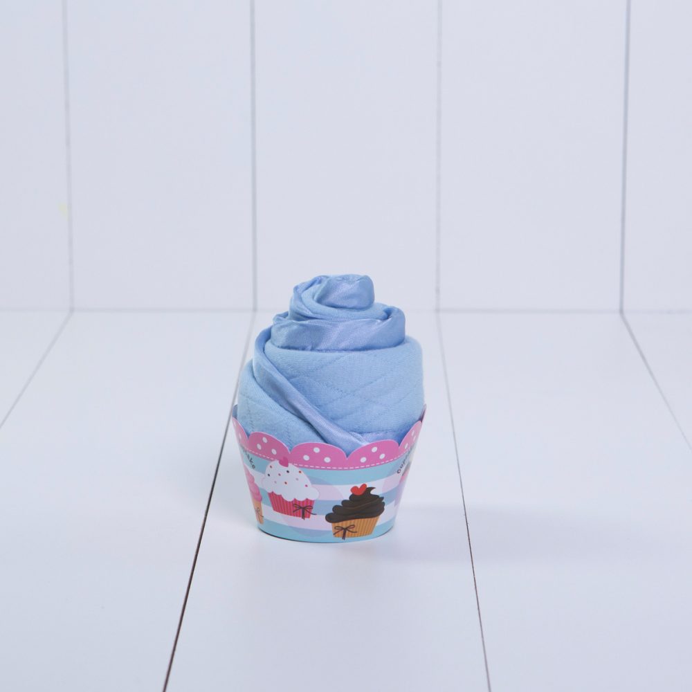 Caixa 1 cupcake roupa bebe azul menino