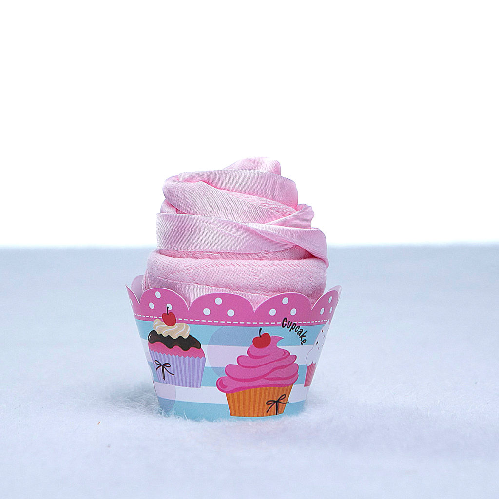 Cupcake babador babeiro paninho boca bebe rosa