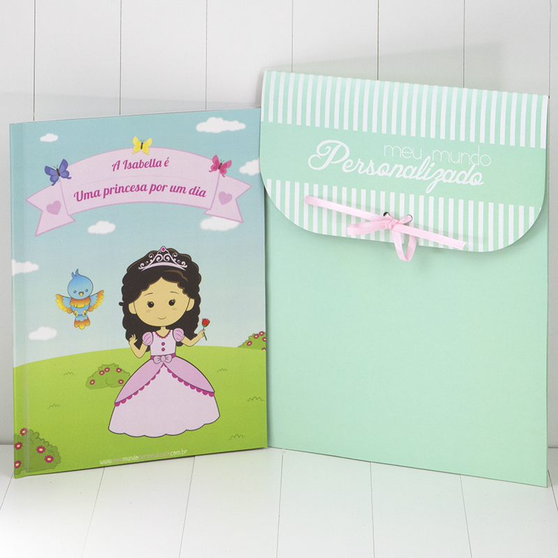 Livro Infantil Personalizado da princesa com Embalagem de presentes