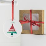 Enfeite para arvore de Natal personalizado – arvore de Natal moderna com caixa de presentes