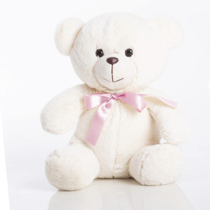 Urso de pelúcia com laço rosa para Kit bebê