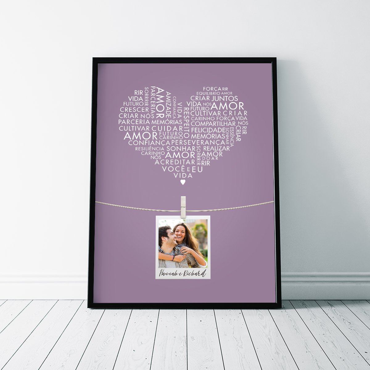 Quadro Palavras De Amor E Polaroide C Sua Foto 45cmx32cm Quadro Palavras De Amor E Polaroide C Sua Foto 45cmx32cm