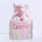 Kit Presente Bebe Manta e Elefantinho – Meninas – com nome – 2