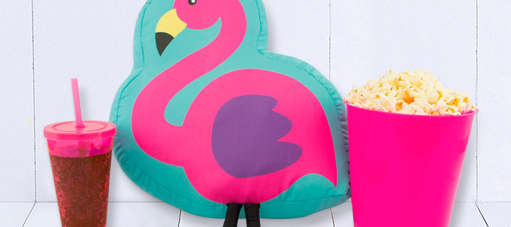 almofada kit pipoca tema flamingo