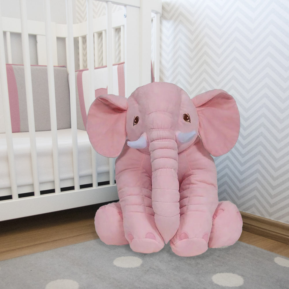 Presente para bebê menina - almofada elefante de pelúcia grande