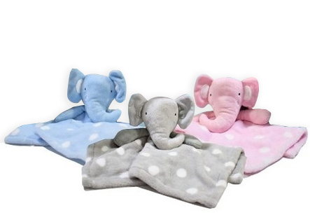 Presente para bebe recém-nascido - naninhas do elefantinho azul, rosa e cinza