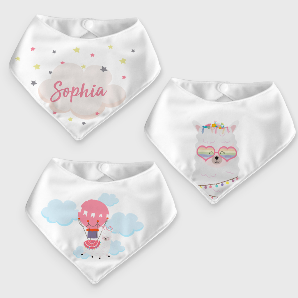 Kit 3 babadores bandana – meninas