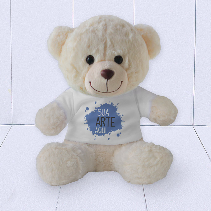 Brinde corporativo - urso de pelúcia com camiseta personalizada com logo