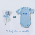 pirulito+body bebê azul personalizado