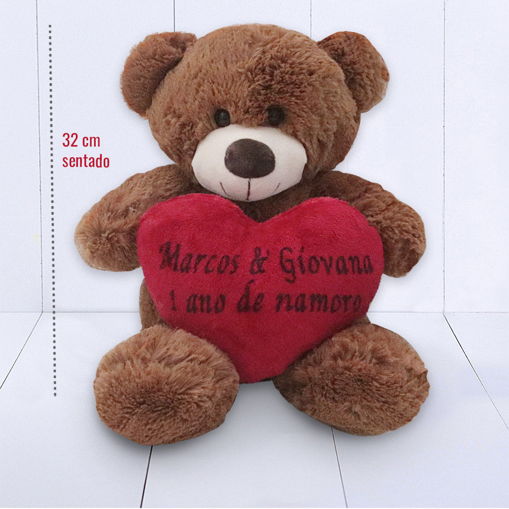 Presente Dia dos Namorados - ursinho mrrom perosnalizado com mensagem