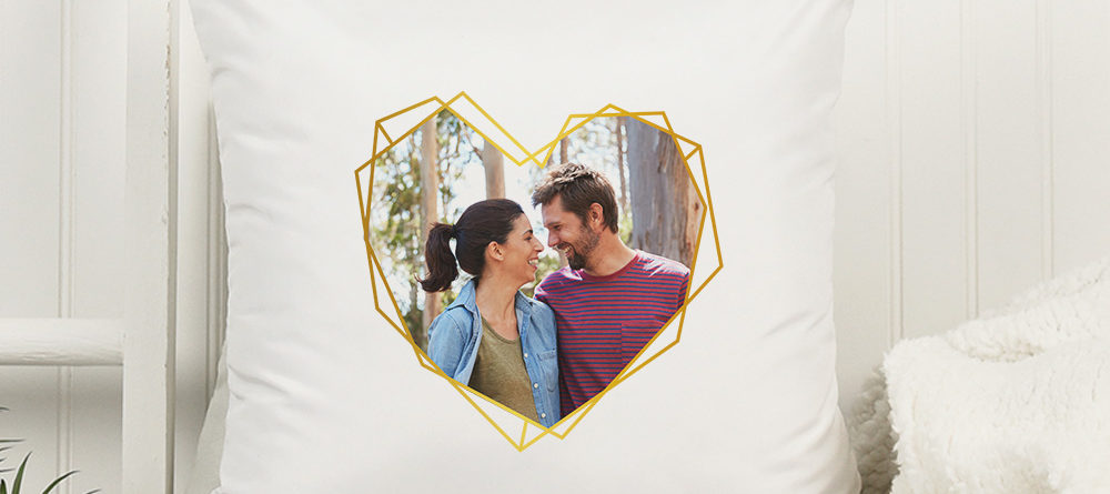 Presente Dia dos namorados - almofada personalizada com foto no coração