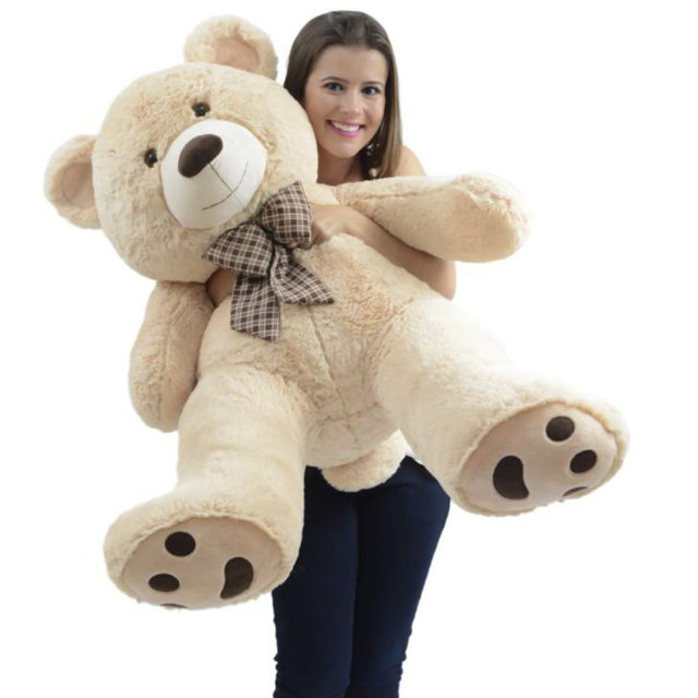 urso gigante 1 20m em pé com camiseta personalizada meu mundo