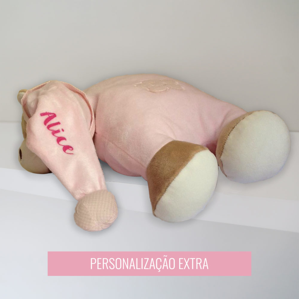 Presente para bebe menina - ursinho travesseiro personalizado
