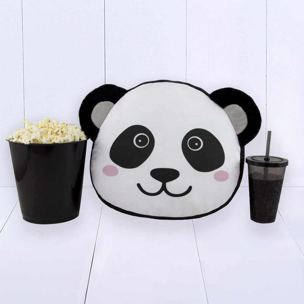Presente criativo para meninas e meninos e decoração quarto - almofada kit pipoca Panda