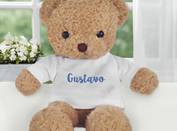 Presente para bebê menino - ursinho clássico com camiseta personalizada