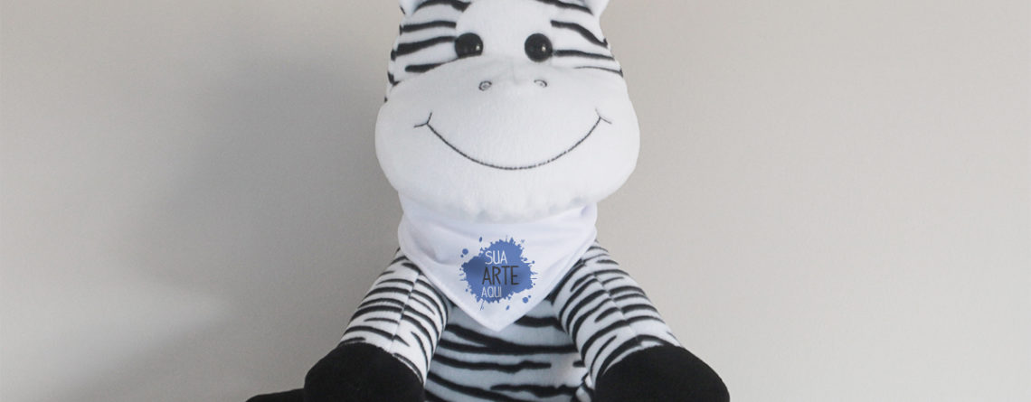 Brinde para bebê corporativo - zebrinha com bandana personalizada