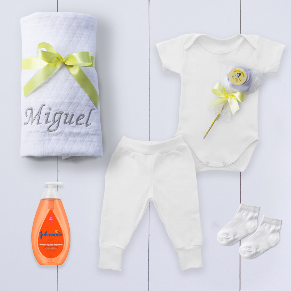 Kit Bebê Empresas 5 peças com Naninha – c/ a sua Logo/Arte - Meu Mundo ...