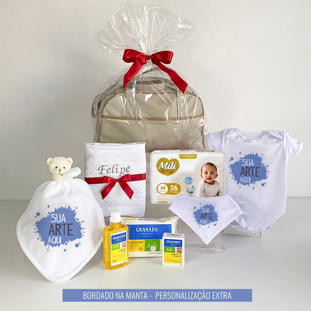 Kit parentalidade Corporativo com bolsa maternidade e bory personalizado. Comprar