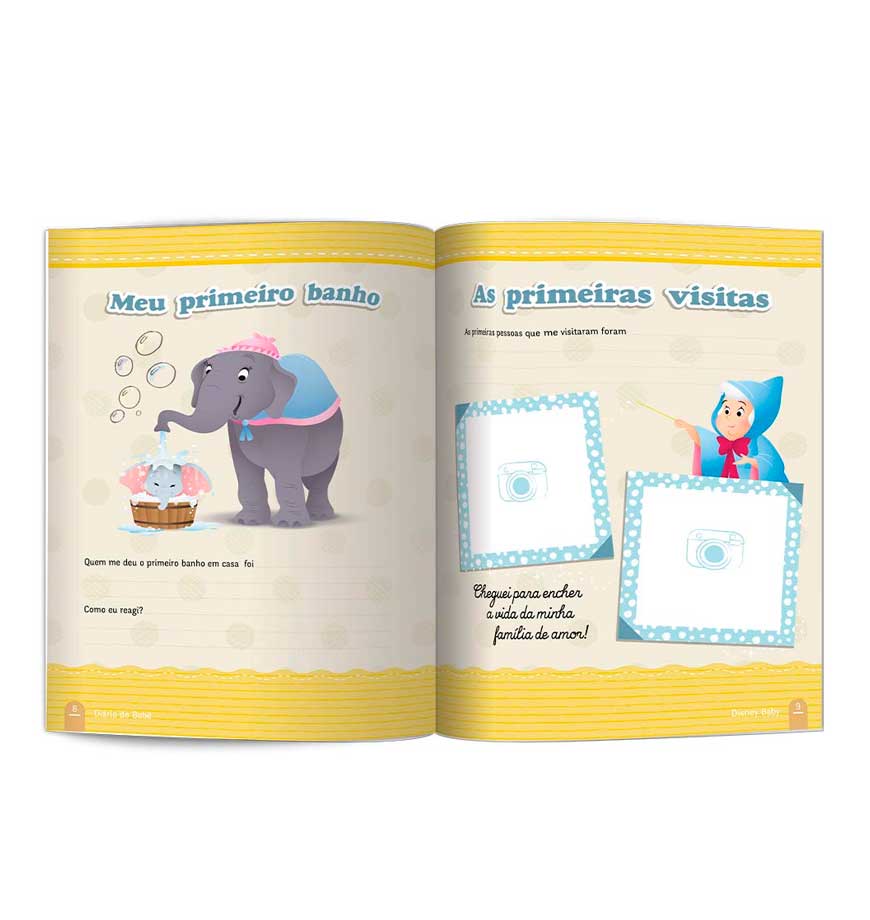 Livro do bebê Diney dentro parte do Kit Mamãe Bebê