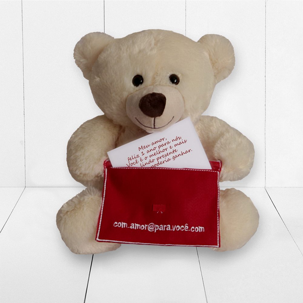 Presente Dia dos Namorados criativo - urso com cartinha personalizada