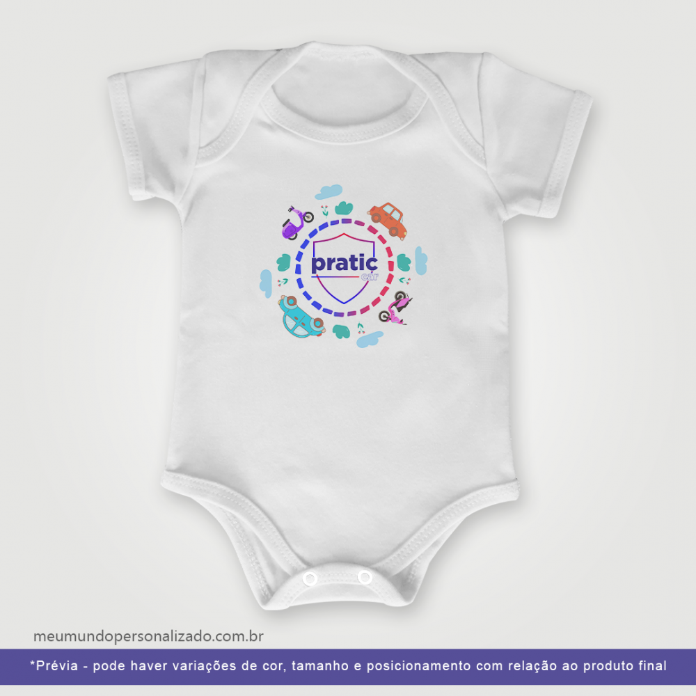 Body 100% algodão personalizado com logo ou arte PRATIC-ABM