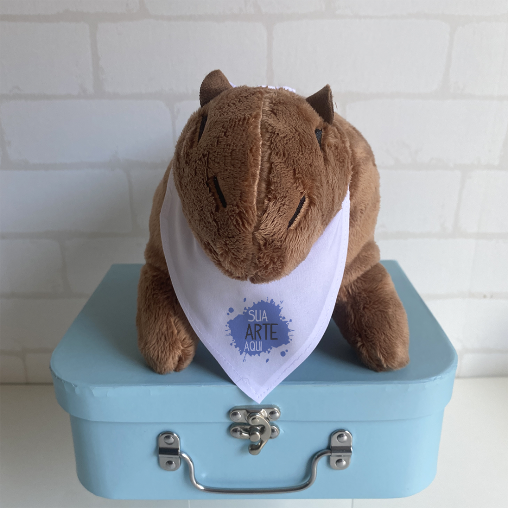 Capivara de pelúcia sua logo aqui