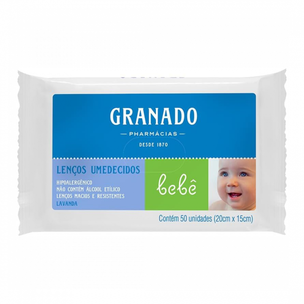 Lenço umedecido Granado baby 50 un