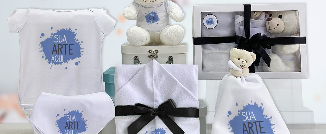 kit bebê corporativo com toalha e manta