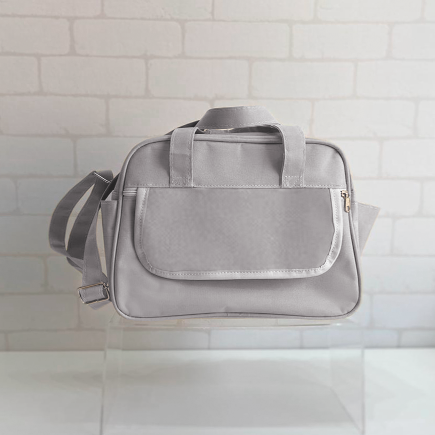 Bolsa frasqueira térmica cinza forrada personalizada
