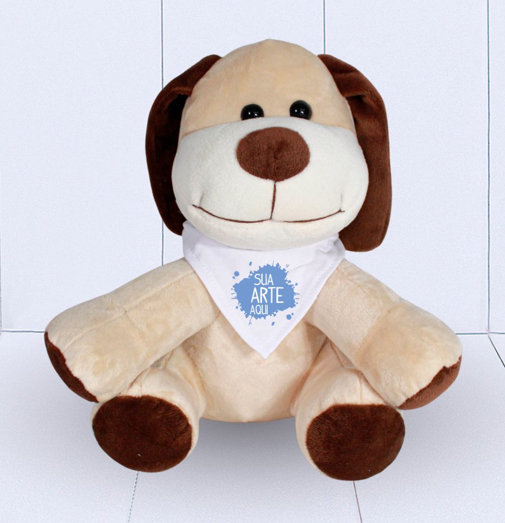 Cachorro de pelúcia personalizada sua logo aqui