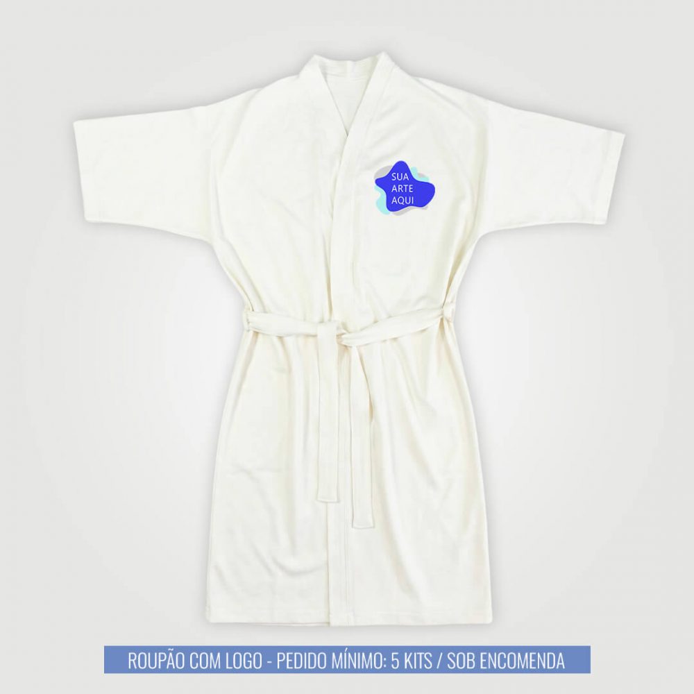 Roupão feminino personalizado para kit presente corporativo