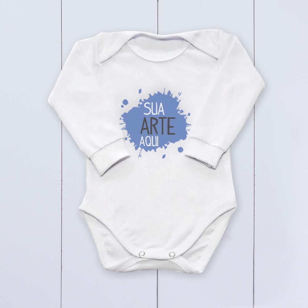 Body bebê manga longa personalizado com logo arte